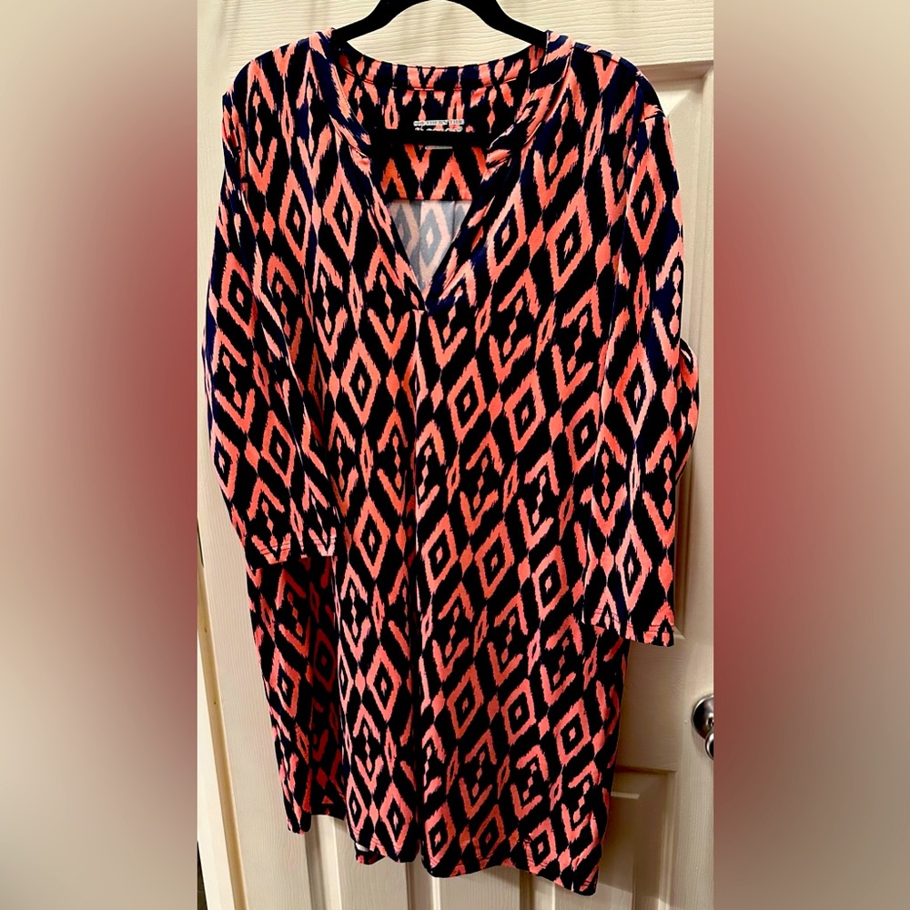 Southern Tide 3/4 sleeve orange v neck dress-XL, gently worn